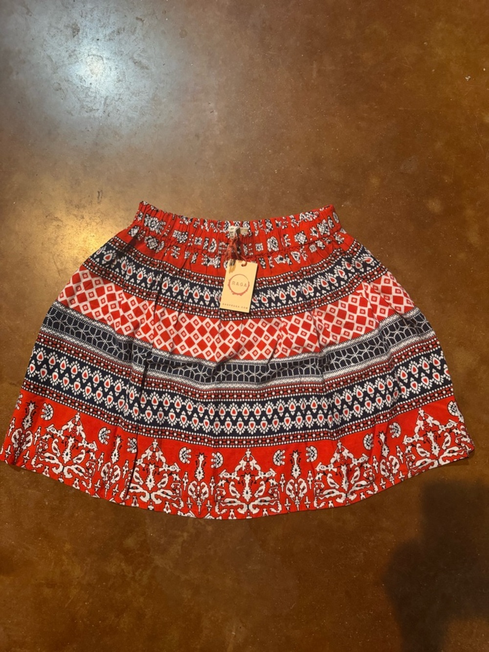 NWT Raja Red Patterned Skirt